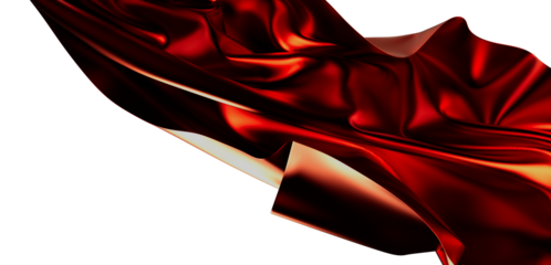 Luxury red silk fabric, elegant drape, flowing texture. Perfect for fashion, beauty, and design projects.
