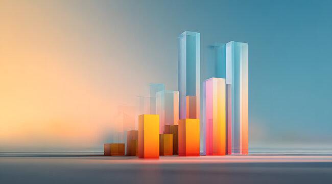 abstract city skyline with reflection - Powered by Adobe