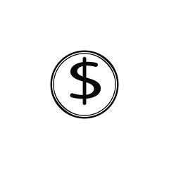 coin dollar icon vector illustration logo template
