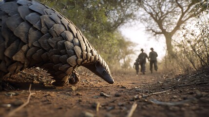 Exploring the pangolin habitat a close up view of the scaly anteater in its natural environment africa wildlife
