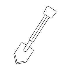 Shovel with soil silhouette on white background. Shovel icon flat vector illustration design