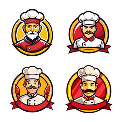 Collection of Chef Mascot Logos for Culinary Branding