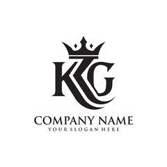 Elegant KG Monogram Logo with Royal Crown