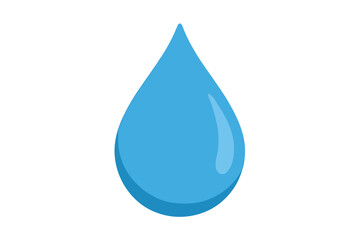 Minimalist blue water droplet symbol isolated on clean white background