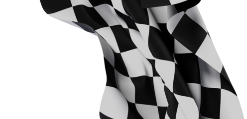 High-quality image of a waving checkered flag. Perfect for sports, racing, and victory themes.