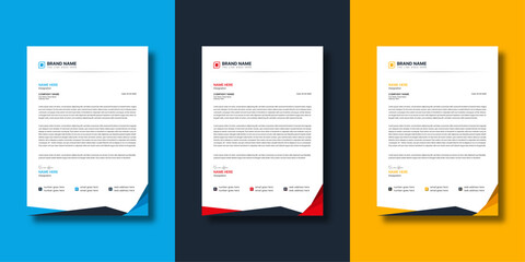 Modern corporate letterhead design, creative professional company business stationery template