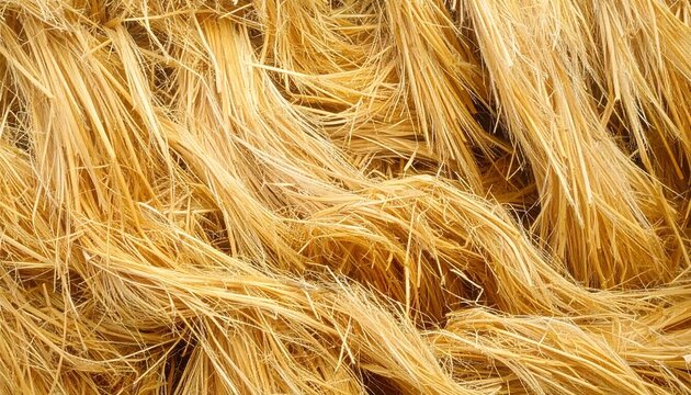 Detailed, dense texture background of dry yellow hay or straw strands, layered and packed tightly