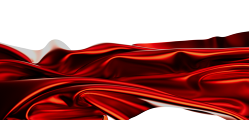 Luxurious red silk fabric flowing elegantly. Perfect for designs needing a rich, smooth texture.