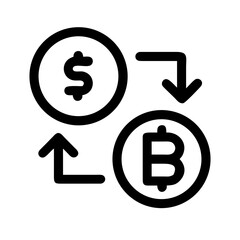 Cryptocurrency exchange icon for digital transactions