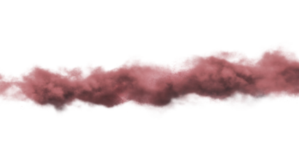 Abstract cloud of red smoke. Isolated on transparent background, png