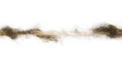  swirling cloud of dust with brown tones. Isolated on transparent background, png