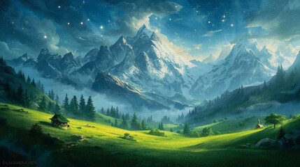 mountain landscape in the alps