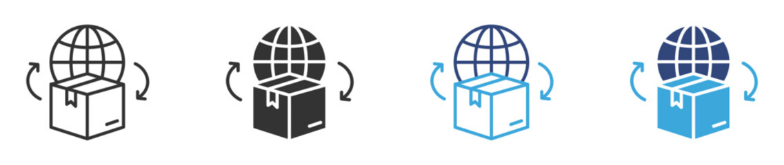 Worldwide Shipping Icon set , Global delivery icons , vector illustration . 