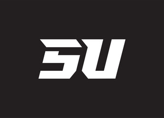 SU letter logo and initial logo design