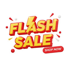 3d flash sale icon with shop now button explosive design for e-commerce promotions transparent background