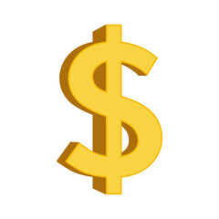 Obraz premium 3D Render of a Golden Dollar Sign