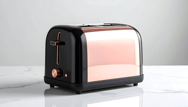 Rose Gold Black Retro Toaster Kitchen Appliance. - Powered by Adobe