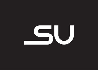 SU letter logo and initial logo design