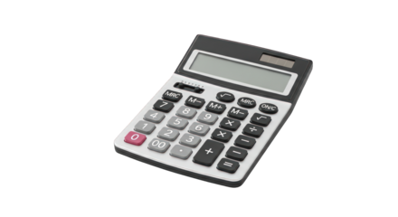 Basic calculator for simple calculations isolated on transparent background