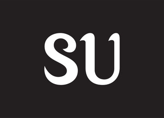 SU letter logo and initial logo design