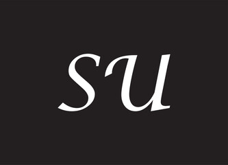 SU letter logo and initial logo design