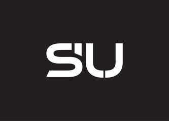 SU letter logo and initial logo design