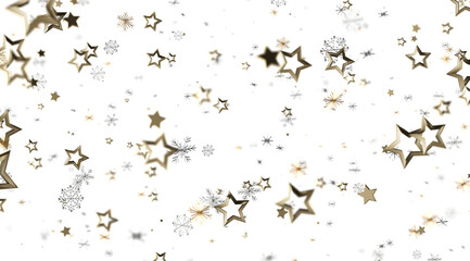 Elegant winter design with gold stars and snowflakes. Perfect for holidays.