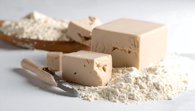 Baking Ingredients Flour and Bread Starter.