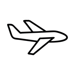 Simple hand drawn outline of a passenger airplane in flight