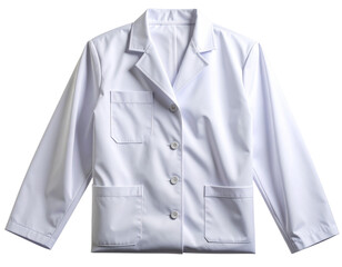 Neatly Folded White Lab Coat, Front View, Isolated on Transparent Background