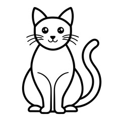 Cat outline vector on white background