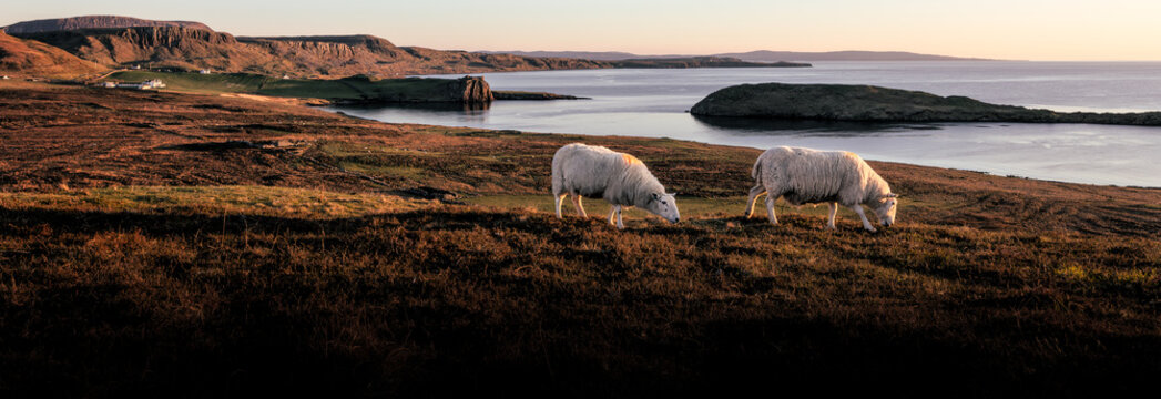 Scottish sunset landscape near Rubha Hunish - Powered by Adobe