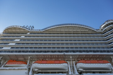 Massive Italian family cruiseship cruise ship liner Seaside, Seaview or Seascape in port of...