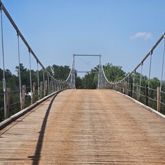 Scenic View of the Swinging Bridge in Regency, Texas