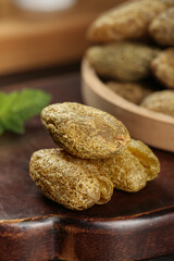 Raw Peanuts in Shells on Wooden Surface - Natural Healthy Snack Food Ingredients
