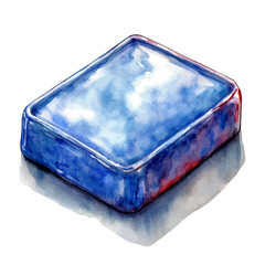 Eraser, watercolor painting vector, isolated on a white background.