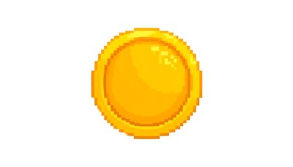 Pixelated Golden Coin Image.