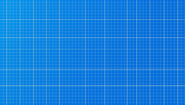 A close-up view of a vibrant blue background with a precise white grid pattern, resembling engineering blueprint paper or graph paper. - Powered by Adobe