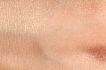 Human skin, closeup view. Detailed texture of surface