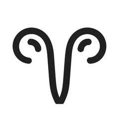 Aries zodiac sign icon in black on a white background  