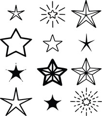 Fototapeta premium black and white stars