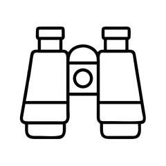 Fototapeta premium Simple outline icon of binoculars for observation and exploration