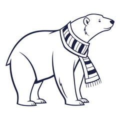 Polar bear with scarf vector design illustration
