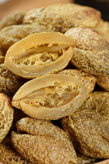 Dried Figs Close-Up Showing Sweet Golden Flesh and Seeds Natural Healthy Snack Food Ingredient