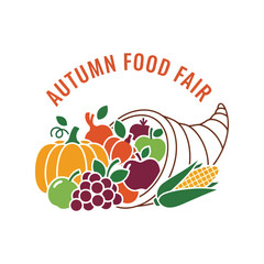 Harvest cornucopia abundance autumn food fair seasonal celebration seasonal fruits vegetables celebration vector