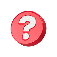 question mark icon 3d design in red serrated frame