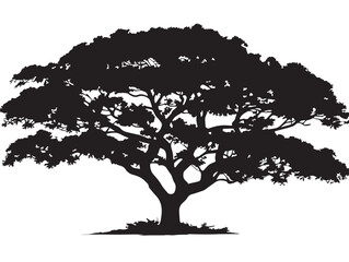Bold Titan Tree Design in Minimalist 2D Vector Line Art  
