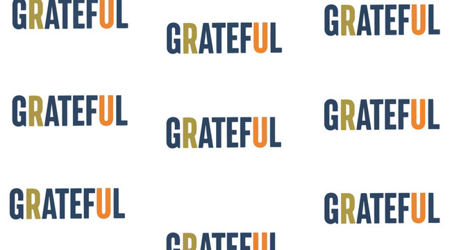 Pattern of grateful typography with colorful abstract brush strokes meaning thankful sentiment vector