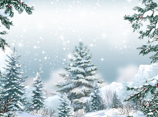 Paesaggio invernale con neve