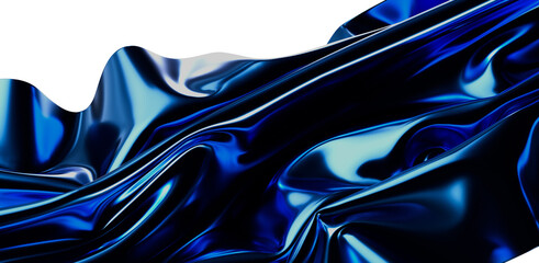Stunning abstract image of a shiny blue fabric flowing in graceful waves. Perfect for backgrounds, textures, and creative designs with a modern